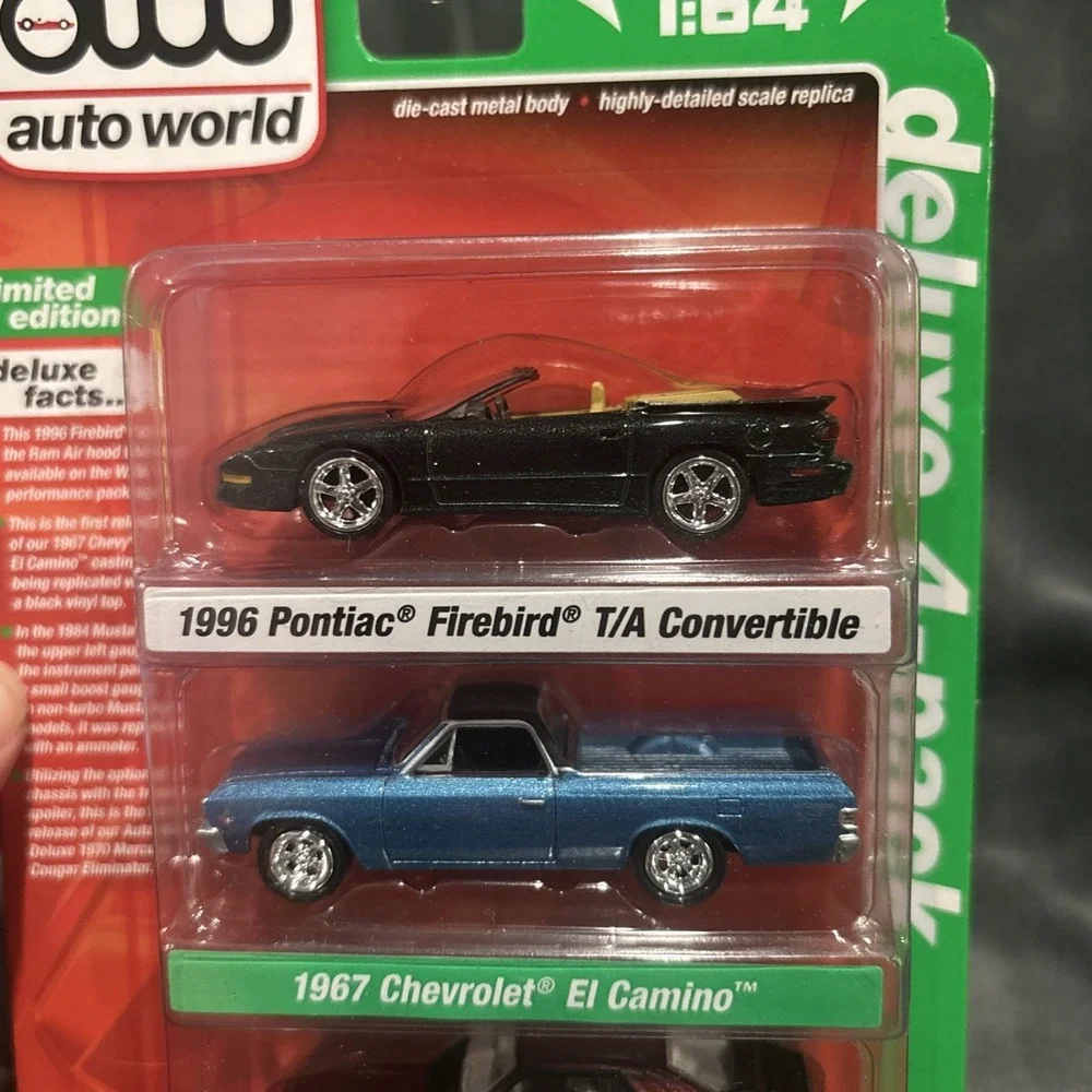 Auto World TARGET Exclusive Deluxe 4-Pack, Firebird, El Camino, Mustang & Cougar